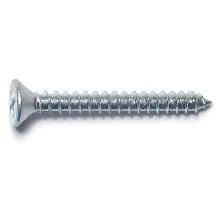 Midwest Fastener Wood Screw, #9, 1-1/2 in, Zinc Plated Steel Flat Head Phillips Drive, 20 PK 69854